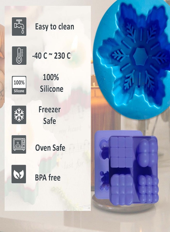 MoldBerry Silicone Candle Mould Combo | 3D Bubble & Snowflake Candle Molds for Candle Making | Christmas, Diwali & Gift Set | Reusable DIY Soy Wax Candle, Baking, Jelly, Soap Moulds - Pack of 2 - Image 4